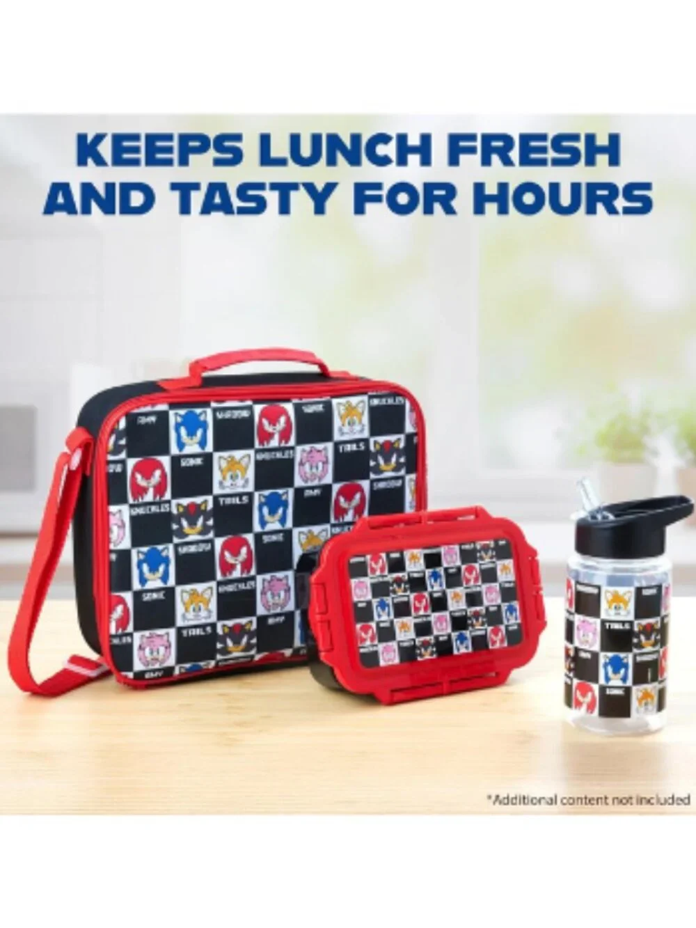 Sonic The Hedgehog Shadow Tails Knuckles Amy 3pc Lunch Set Bag Bottle